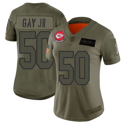 Nike Kansas City Chiefs #50 Willie Gay Jr. Camo Women's Stitched NFL Limited 2019 Salute To Service Jersey